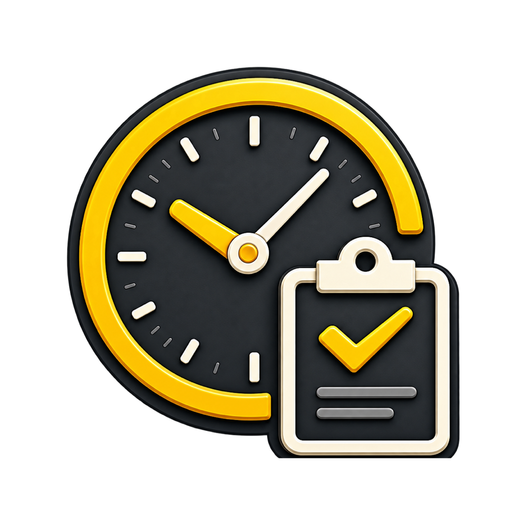 ShiftKeep clock and checklist symbol
