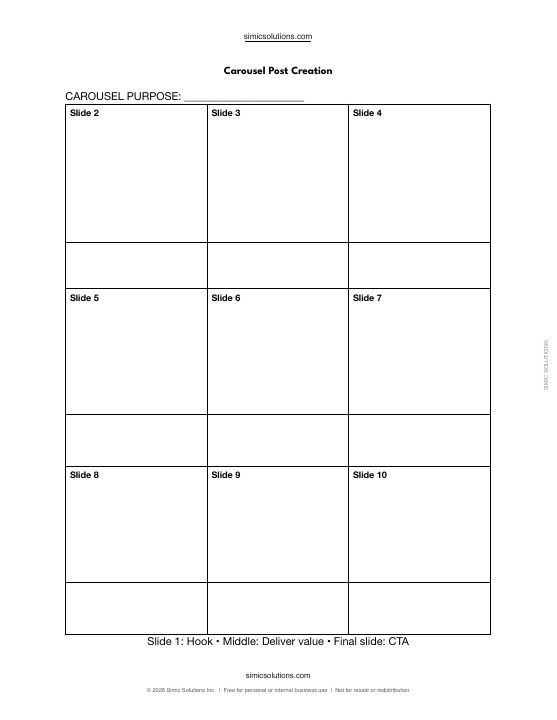 Preview of Carousel Post Planner